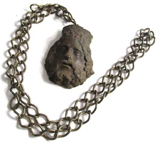 1960s-70s SYROCO JESUS Pendant on Chain, Hippy, Hippie Era Necklace 14 inch