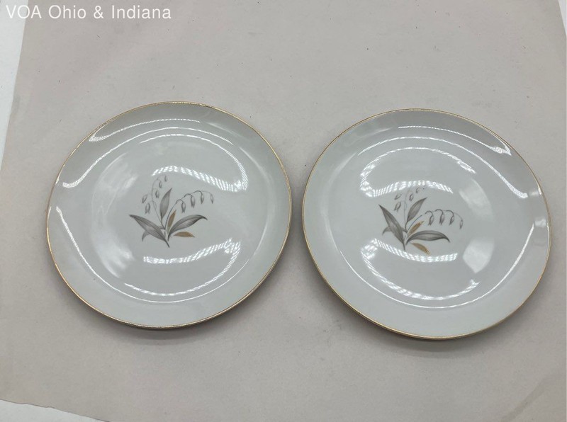 Kaysons Golden Rhapsody Dinner Plate Set 2 Piece Fine China Vintage 1961