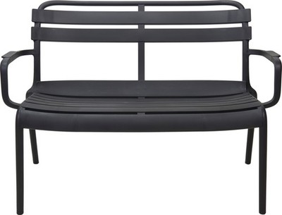 Sitzbank MARIO BHT 100x76x62 cm schwarz Holzbank Gartenbank