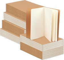 60 Packs Kraft Small Blank Notebooks, Unlined Mini A6 Journals Bulk, Blank