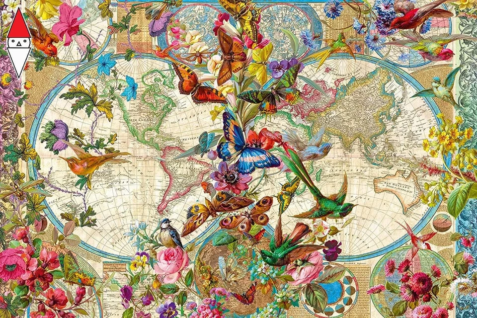 PUZZLE OGGETTI RAVENSBURGER MAPPAMONDO FLORA FAUNA 3000 PZ - Immagine 2 di 3