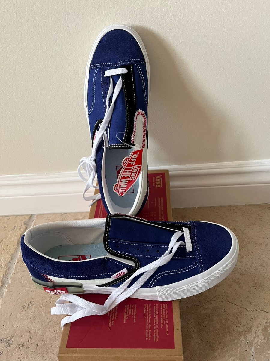 国内配送 VANS LOAFER NAVY/WHITE Vans Blueprint Blue SLIP ON Cap Sneaker Men's 9 Women's 10.5