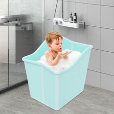 Green Large Foldable Bathtub for Toddler Collapsible Baby Bathtub Portable Bath