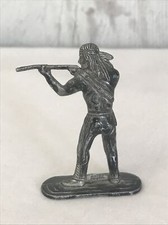 Vintage Lead Cast Metal Toy Soldier Indian Figure Holding Shotgun Hong Kong 2.5"