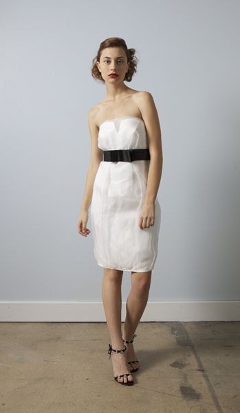 CIARLA BRIDE WEDDING GOWN SHORT DRESS 10 IVORY BLACK SASH STRAPLESS SEXY NWT CIARLA BRIDE WEDDING GOWN SHORT DRESS 10 IVORY BLACK SASH STRAPLESS SEXY NWT