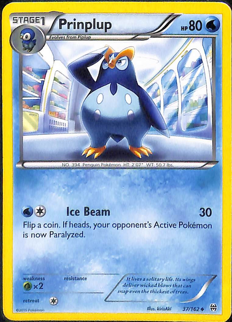 Prinplup 37/162 - Breakthrough - Uncommon - Pokemon Card TCG - LP
