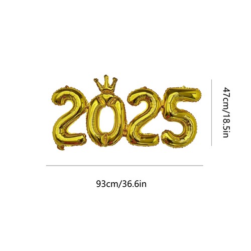 1PC 2025 Happy New Year Number 36*18 Inch Foil Balloon Eve Party Decor - Picture 2 of 10