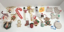 Handmade Christmas Ornaments, Lot of 20, Some Dated In 1980s