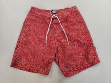 Trunks Surf  Swim Co Men Medium Red Swirls Boardshorts Shorts Mesh Liner