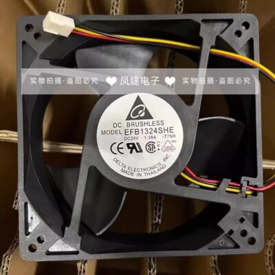 Eredeti Delta EFB1324SHE 12728 24VDC 1.38A 127x127x38mm 22W 4600RPM 200CFM nagy széltengelyű axiális áramlású inverteres ventilátor 22W 4600RPM 200CFM