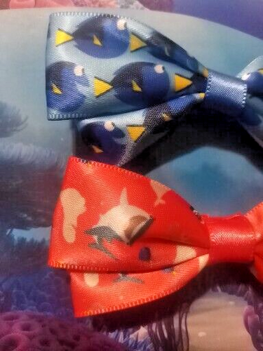 Hair Bow Clip Finding Dory Cheer Fun New Blue Gold Halloween Dress Up Blue Fish! - Picture 3 of 4
