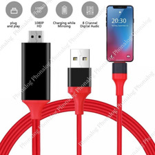 1080 HDMI Mirroring AV Cable Phone to TV HDTV Adapter For iPhone 12 11 13 14 8 7