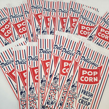 25 Bagcraft Clown POPCORN Bags Delicious 1LB Fresh and Crisp 4 x 1.5 x 8" Movie