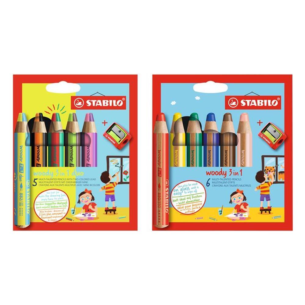 Duo Buntstift Wasserfarbe - Wachsmalkreide STABILO вуди 3 - 1 дуэт Спитцер 5690₽
