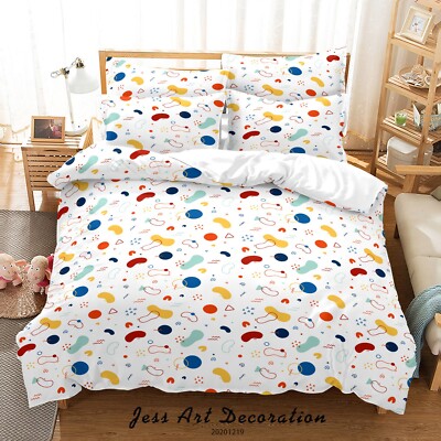 3D Geometry Graphics Pattern Quilt Cover Set Bedding Sets Pillowcases Queen 8