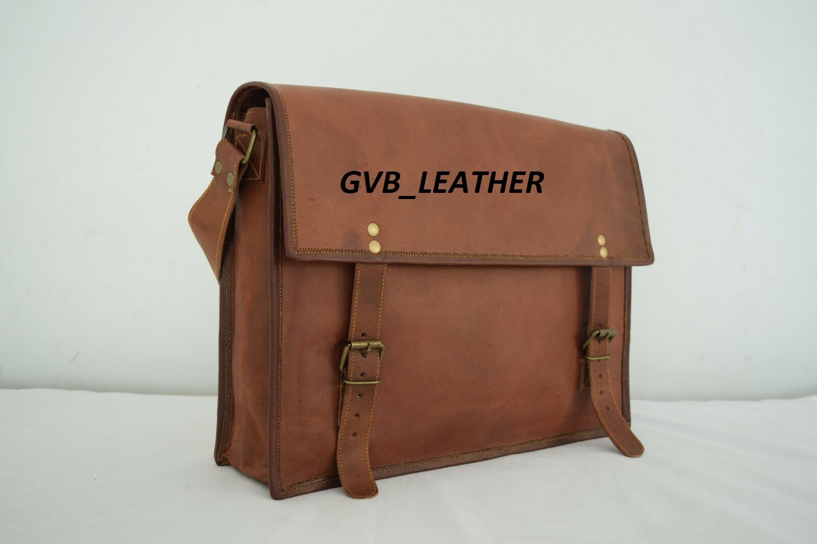 Men's Genuine Vintage Leather Messenger Well Made Laptop Briefcase Satchel Bag