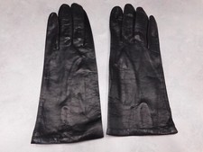 DESIGNERS LADIES BROWN LEATHER DRESS GLOVES NYLON LINING SIZE 6.5