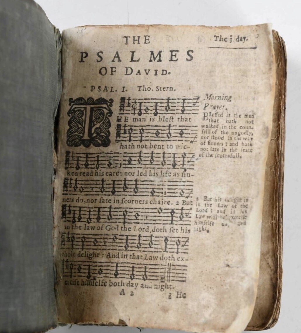 1562 OLD VERSION English Psalter GREAT BIBLE Silver SILK Woven Binding