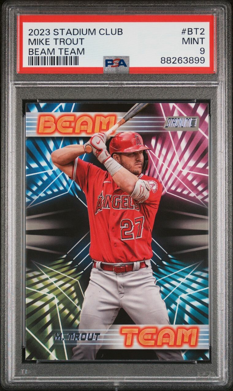 Pop 1 - 2023 Stadium Club Mike Trout Beam Team #BT-2 Case Hit PSA 9 None Higher