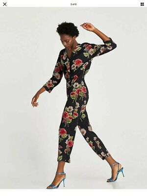 ZARA Black Floral Printed crossover 