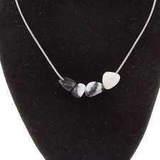 Pietre E Minéraux. Collana Diaspro Zebra Del Brasile 4 Perle IN Acciaio Ino