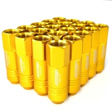 AROSPEED Gold Aluminum Open End Lug Nut LightWeight 12X1.25 60MM Set Of 20