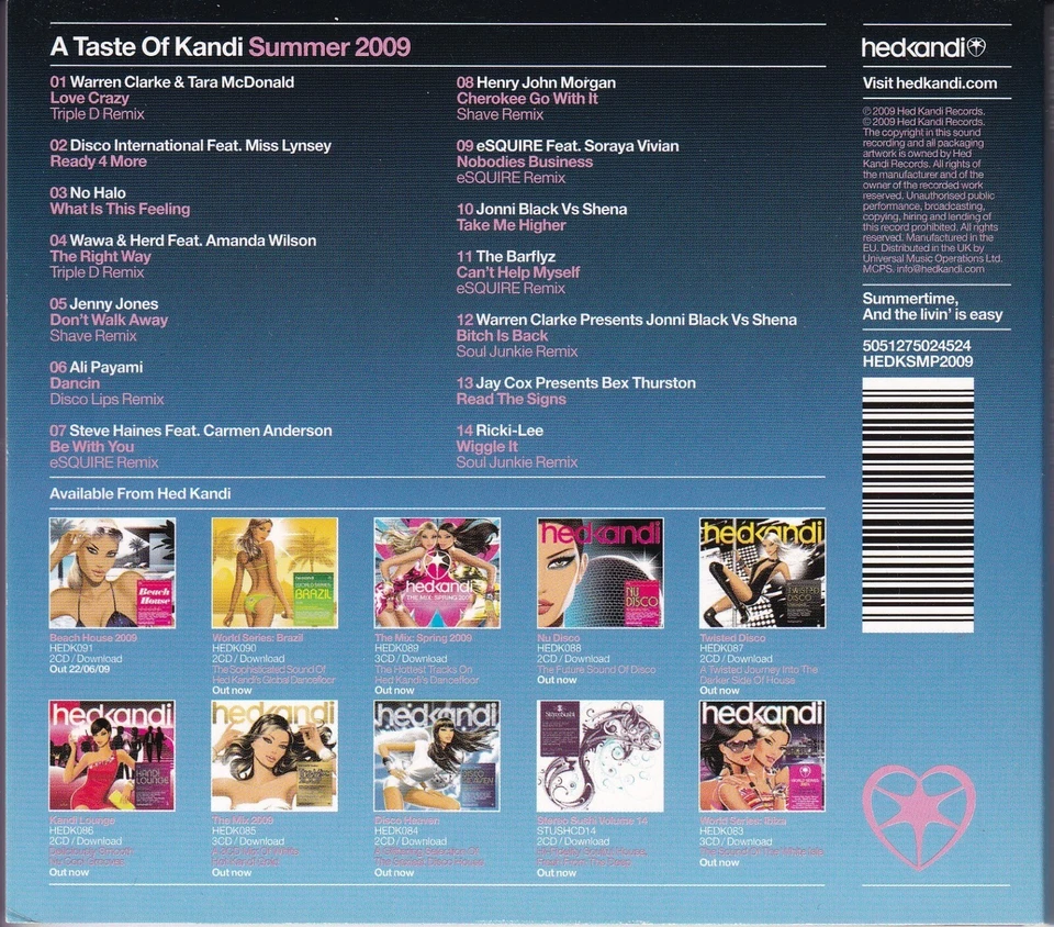 VA - Hed Kandi (A Taste Of Kandi Summer 2009) / DJ Mix by Ross Langridge - Bild 2 von 3