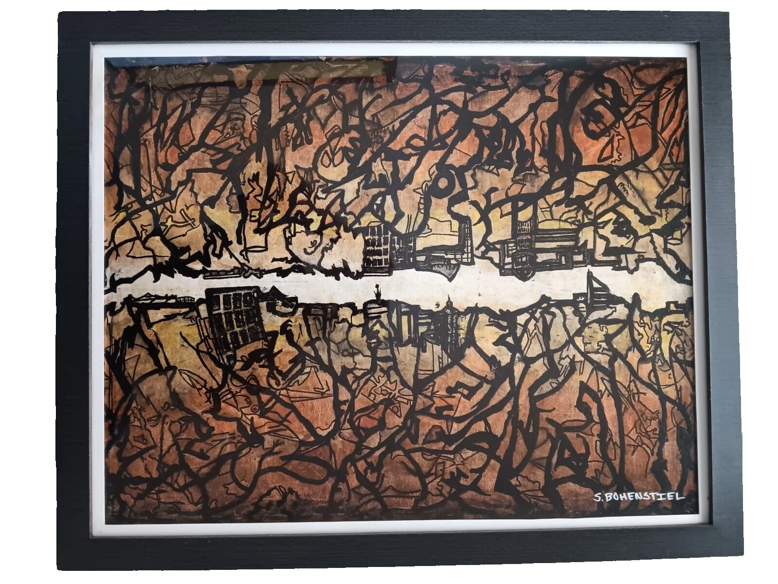 Wooden Cityscapes Mixed Media Art & Collage Art