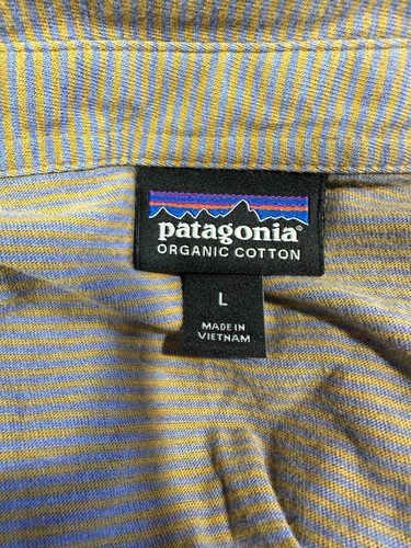 Patagonia Polo Shirt Men's  Large Gray  Blue  Orange Embroidery  Short Sleeve - Picture 6 of 7