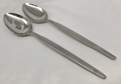Pair of Vintage MCM Dayton Stainless Serving Spoons Japan