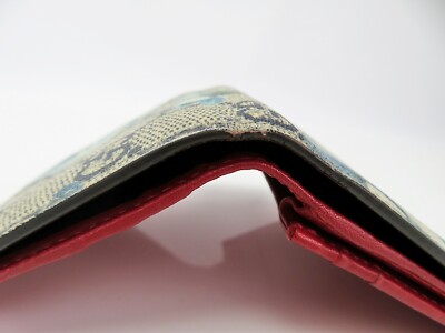 Auth GUCCI Blue GG PVC Blooms Floral Printed Folio Wallet