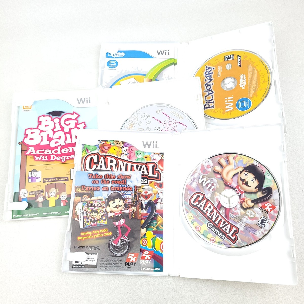 Lot of 9 Nintendo Wii Kids Games, Pictionary WildEarth Safari Acme
