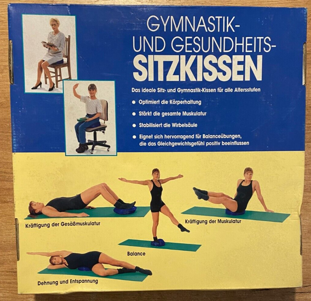 Gymnastik- und Gesundheits- Sitzkissen mit Übungsposter Neu in OVP
