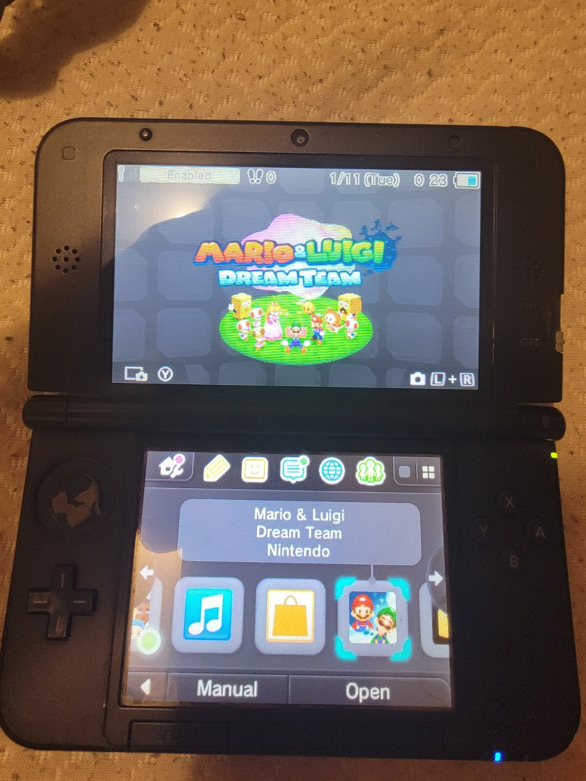 Nintendo 3DS XL The Year Of Luigi & Mario Dream Team Game SD Card