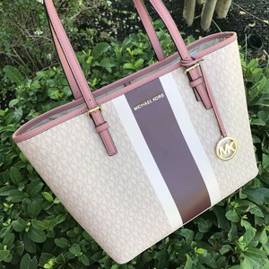 women's michael kors stripe travel tote bag