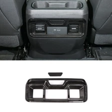 Black Wood Rear Armrest box Air Outlet Vent Cover for Chevrolet Silverado 2019+