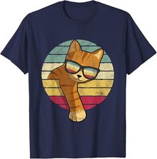 Funny Cat With Sunglasses Vintage Style Design Unisex T-Shirt