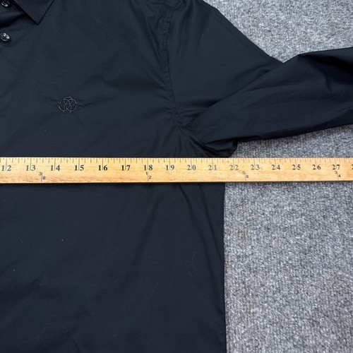 Roberto Cavalli Button Up Hemd Herren Größe Large Schwarz Langarm Logo Freizeit - Bild 11 von 13