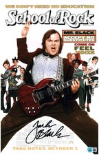 JACK BLACK SIGNED SCHOOL OF ROCK COMEDY GOD LEGEND 11X17 PHOTO BAS COA