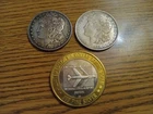 silver lot morgan dollars 1900 o 1921 + .999 $10 gaming token ungraded nice