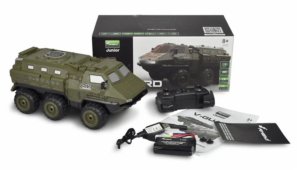 AMEWI / V-GUARD Veicolo Corazzato 6WD 1:16 RTR, Verde Oliva / 22584 - Immagine 2 di 4