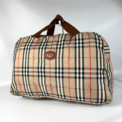 Burberry Boston Bag Nova Check Shadow Horse Coated Canvas Beige From Japan