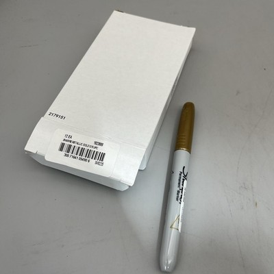 12 Pack Sharpie 1823889 Permanent Marker, Metallic Gold, Fine Tip New