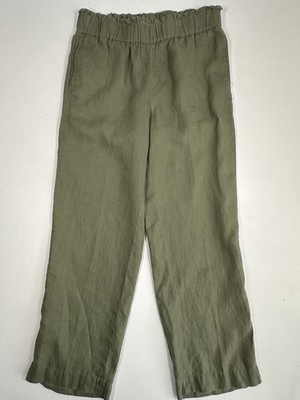 Talbots Women's Sz: M Green Wide Leg Linen Pants (b46) Lagenlook