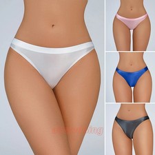 Women Ladies Silky Shiny Satin Glossy Wet Look Knickers Briefs Underwear Panties
