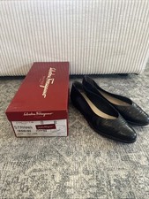 Salvatore Ferragamo Black Calf Lizard 8 B women s Shoes. Strana
