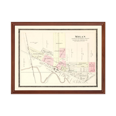Old Map of Milan, MI 1895 - Vintage Milan Michigan Art