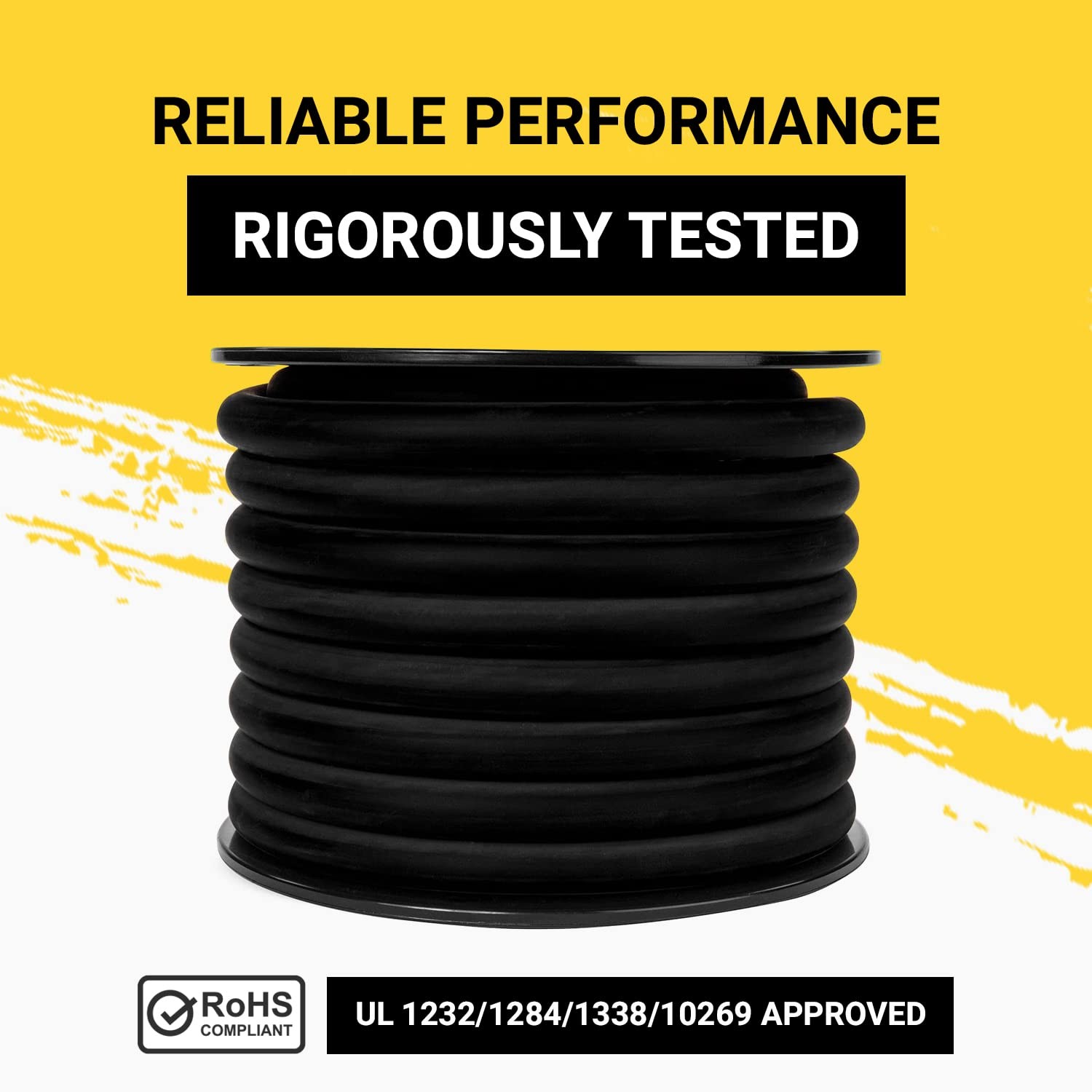 Spartan Power 1/0 AWG 40ft Black Copper Welding Lead & Car Battery Cable 600V