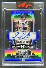 2026 Leaf Sports Heros Fran Tarkenton Toast Of The Town Prismatic Blue Auto #/3