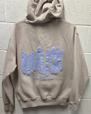 White Fox Boutique Hoodie Mens XS S Gray Grey Archive.6 Puff Print Pullover